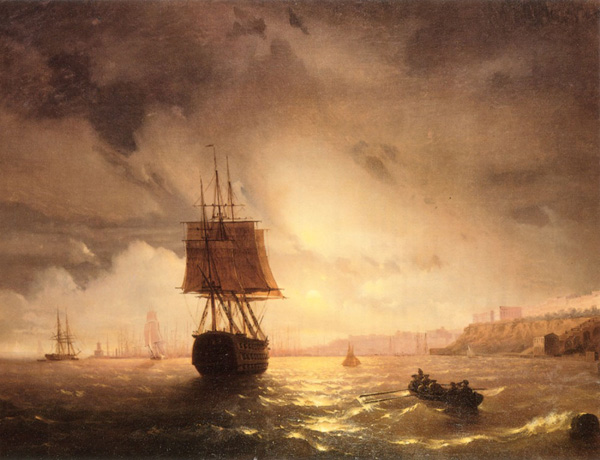 И.Айвазовский. Вид Одессы в лунную ночь. 1846.